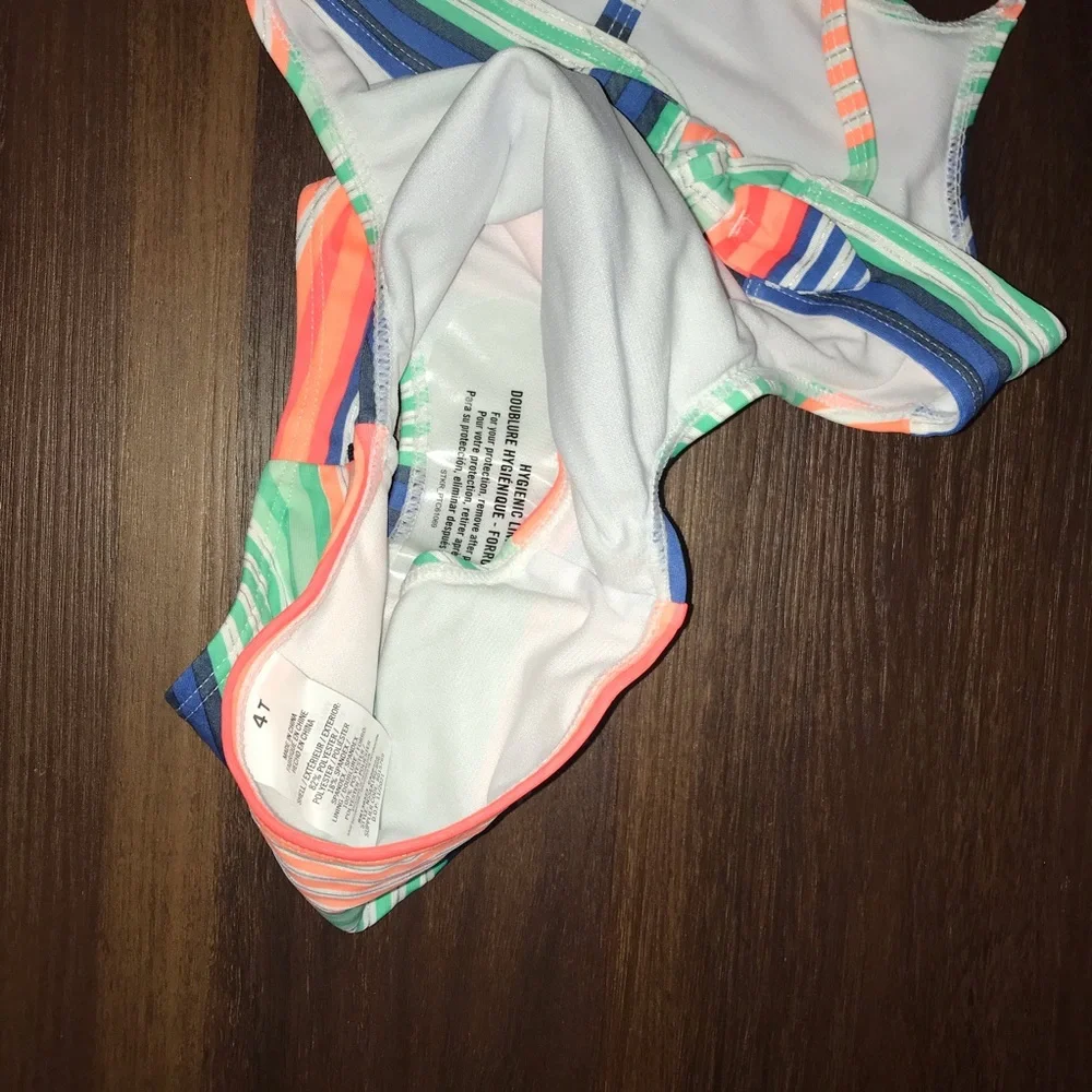 Nautica Toddler Girl Multi Stripe One-piece Swimsuit NWT